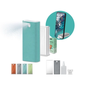 Spray nettoyant pour écran avec fonction support téléphone personnalisable