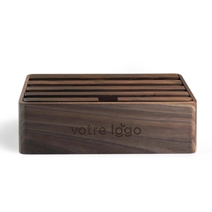 Station de chargement smartphone et tablette en bois personnalisable