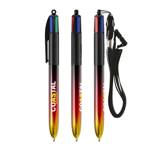 Stylo 4 couleurs BIC® Flags Collection - avec lanyard personnalisable