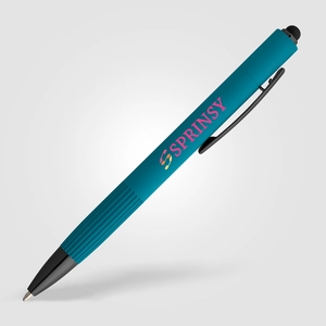 Stylo à bille en aluminium recyclé - mécanisme à bouton-poussoir et stylet personnalisable