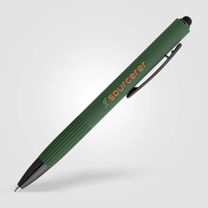 Stylo à bille en aluminium recyclé - mécanisme à bouton-poussoir et stylet personnalisable
