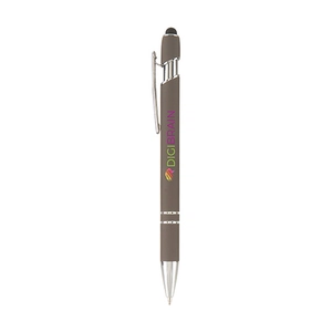 Stylo à bille PRINCE Soft touch, finition chromée personnalisable