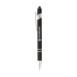 Stylo à bille PRINCE Soft touch, finition chromée personnalisable