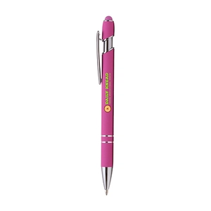 Stylo à bille PRINCE Soft touch, finition chromée personnalisable