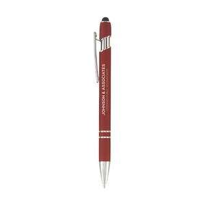 Stylo à bille PRINCE Soft touch, finition chromée personnalisable