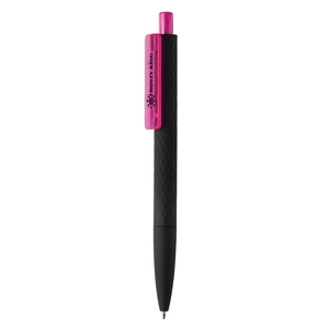 Stylo à bille rétractable X3 - finition gomme noire personnalisable