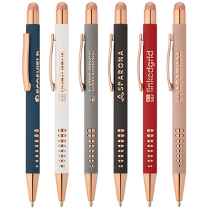 Stylo avec stylet en aluminum avec attributs rose gold personnalisable