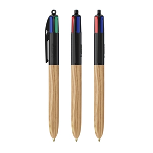 Stylo BIC® 4 Couleurs Wood Style personnalisable