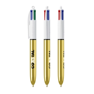 Stylo bille BIC 4 couleurs couleur métallisée brillante personnalisable