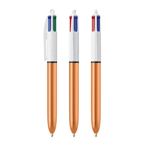 Stylo bille BIC 4 couleurs couleur métallisée brillante personnalisable