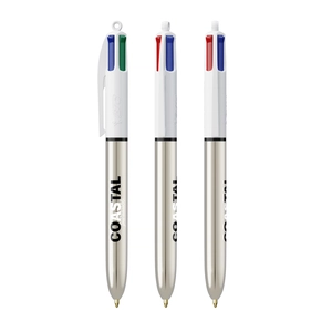 Stylo bille BIC 4 couleurs couleur métallisée brillante personnalisable