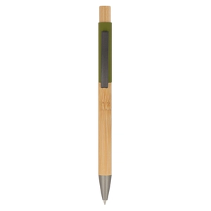 Stylo bille en aluminium avec corps et poussoir en bois personnalisable