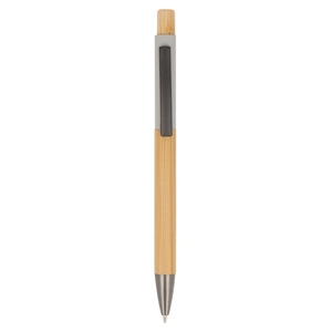 Stylo bille en aluminium avec corps et poussoir en bois personnalisable