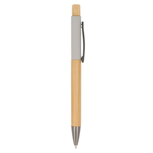 Stylo bille en aluminium avec corps et poussoir en bois personnalisable