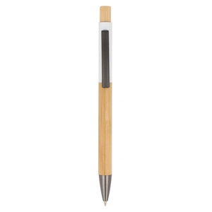 Stylo bille en aluminium avec corps et poussoir en bois personnalisable