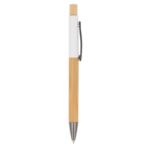 Stylo bille en aluminium avec corps et poussoir en bois personnalisable