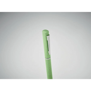 Stylo bille twist paille de blé/ABS encre bleue personnalisable