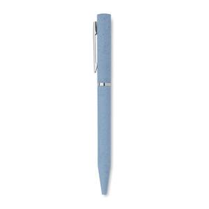 Stylo bille twist paille de blé/ABS encre bleue personnalisable