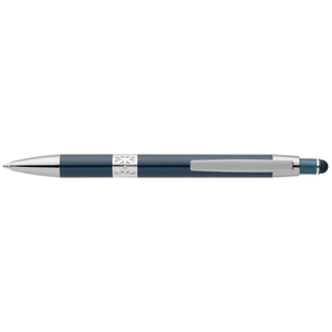 Stylo en aluminium recyclé avec finition chromée et stylet personnalisable