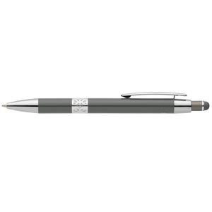Stylo en aluminium recyclé avec finition chromée et stylet personnalisable