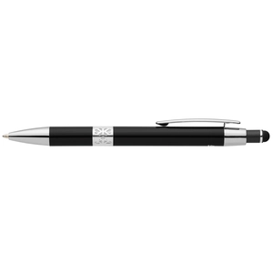 Stylo en aluminium recyclé avec finition chromée et stylet personnalisable