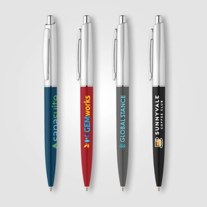 Stylo en plastique recyclé avec finition chromée personnalisable