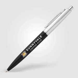 Stylo en plastique recyclé avec finition chromée personnalisable