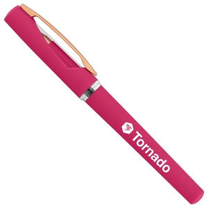 Stylo gel à capuchon avec attributs en or rose personnalisable