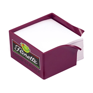 Support bloc papier, porte bloc papier FSC carré 90x90x48 mm personnalisable