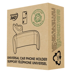Support téléphone pour voiture blanc assemblé et marqué en France personnalisable