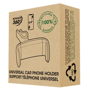 Support téléphone pour voiture blanc assemblé et marqué en France personnalisable