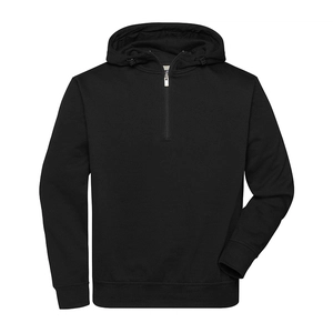 Sweat à capuche demi zippé en coton BIO - fermeture YKK 290g personnalisable