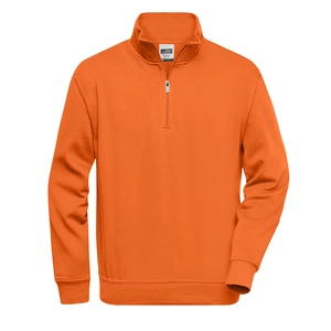 Sweat de travail Homme avec fermeture 1/4 de zip - lavable 60°C personnalisable