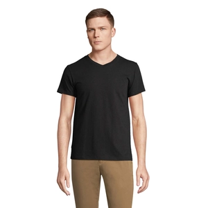 T-shirt col V, 100 % coton semi-peigné ringspun personnalisable