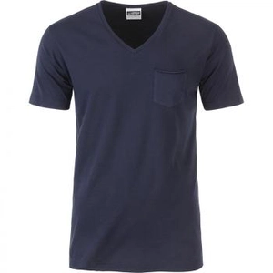 T-shirt homme 100% coton bio, col V, manches courtes personnalisable