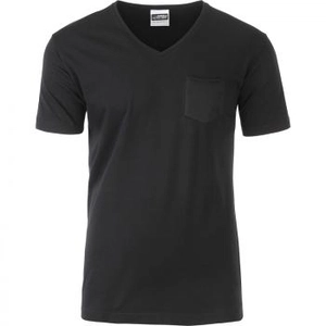 T-shirt homme 100% coton bio, col V, manches courtes personnalisable