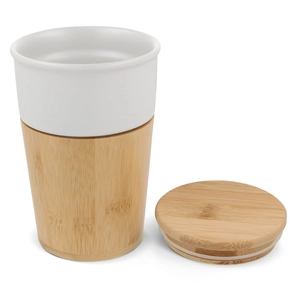 Tasse de bureau en bambou et céramique 300 ml personnalisable