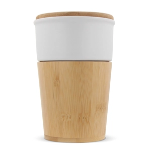 Tasse de bureau en bambou et céramique 300 ml personnalisable