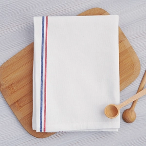 Torchon made in France en coton certifié oektoex - avec bandes tricolores personnalisable