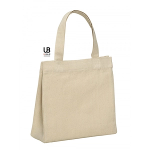 Totebag en coton avec soufflet 220 gr/m2 5 litres - avec fermeture par pressions personnalisable