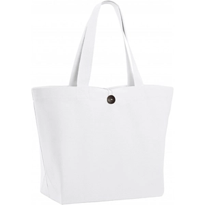 Totebag en coton avec soufflet 320 gr/m2 30 litres - avec fermeture par bouton personnalisable