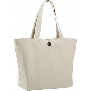 Totebag en coton avec soufflet 320 gr/m2 30 litres - avec fermeture par bouton personnalisable