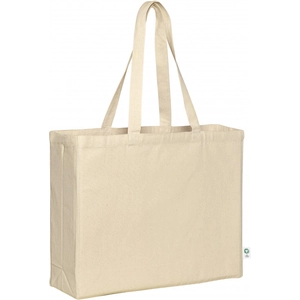 Totebag en coton organique certifié GOTS 220gr/m2 - avec soufflet personnalisable