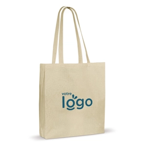 Totebag oekotex 140gr avec soufflet- Sac shopping longues anses personnalisable