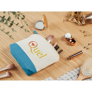 Trousse à cosmétiques 100 % coton (340 g/m²) bicolore personnalisable