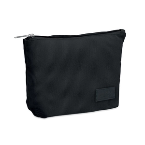 Trousse à cosmétiques en velours côtelé de polyester avec doublure en polyester personnalisable