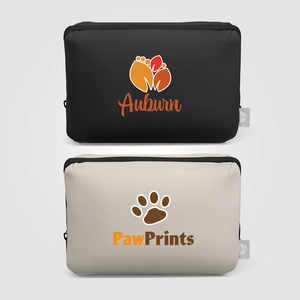 Trousse avec fermeture zippée et multiples poches en rPET – 2L personnalisable