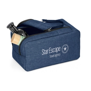 Trousse de toilette en polyester 600D WAYNE - double zip personnalisable