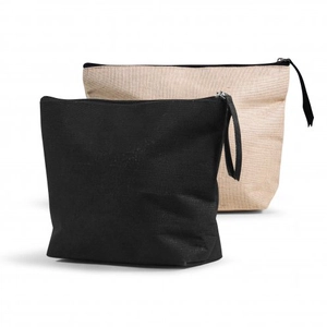 Trousse en jute et coton - fermeture zippée personnalisable