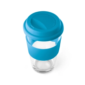 Verre de voyage 330 ml BARTY - avec bande silicone personnalisable